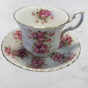 Bone China - Tea Cup and Saucer Set - Springtime Series Rose Pattern